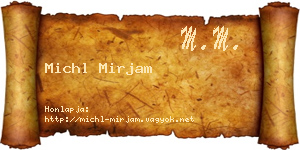 Michl Mirjam névjegykártya